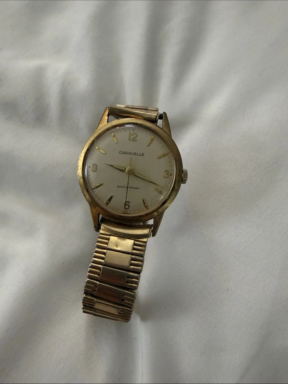 Caravelle Men's Gold Tone Vintage Dress Watch - Gold Dial